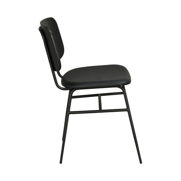 Czarne krzesło z czarnym siedziskiem Rowico Brent-image-4