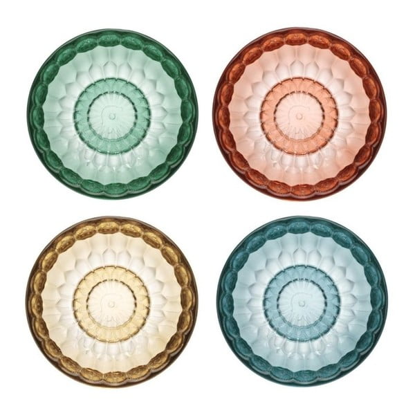 Zestaw 4 kolorowych przezroczystych okrągłych wieszaków Kartell Jellies, Ø 9,5 cm