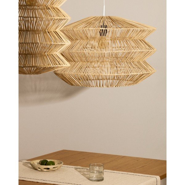 Lampa wisząca w naturalnym kolorze z rattanowym kloszem Dakit – Kave Home-image-3