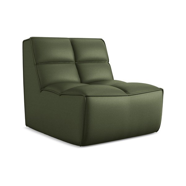 Zielony moduł sofy z imitacji skóry Kalai – Makamii-image-2