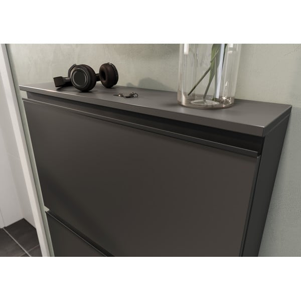 Antracytowa uchylna szafka na buty Scarpa – Germania-image-4