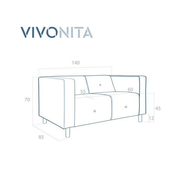 Jasnofioletowa sofa Vivonita Milo, 140 cm-image-3