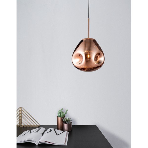 Szklana lampa wisząca w kolorze różowego złota ø 25 cm Lava – Nova Luce-image-1