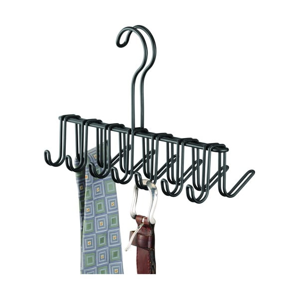 Czarny metalowy wieszak na krawaty i paski iDesign Classico, 17x25 cm-image-2