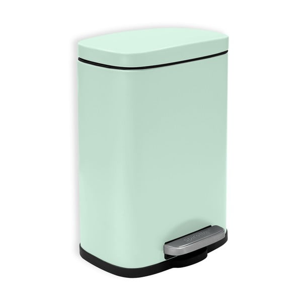 Miętowy stalowy kosz na śmieci z pedałem 5 l   Akira – Spirella