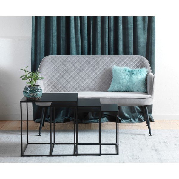 Czarne metalowe stoliki zestaw 3 szt. 50x50 cm Pebble – Unique Furniture-image-1