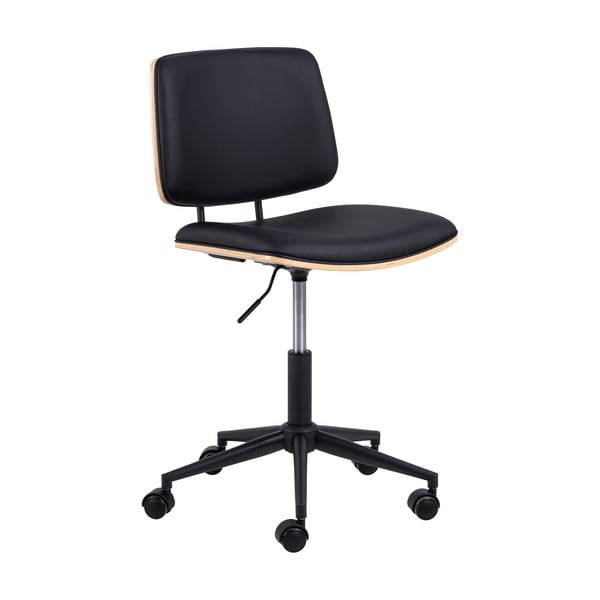 Czarne krzesło biurowe z imitacji skóry Owen – Actona