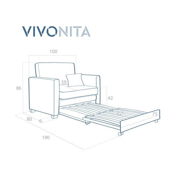 Miętowozielony fotel rozkładany Vivonita Brent-image-1