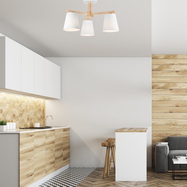 Biała lampa sufitowa z tekstylnym kloszem ø 15 cm Ellie – LAMKUR-image-1