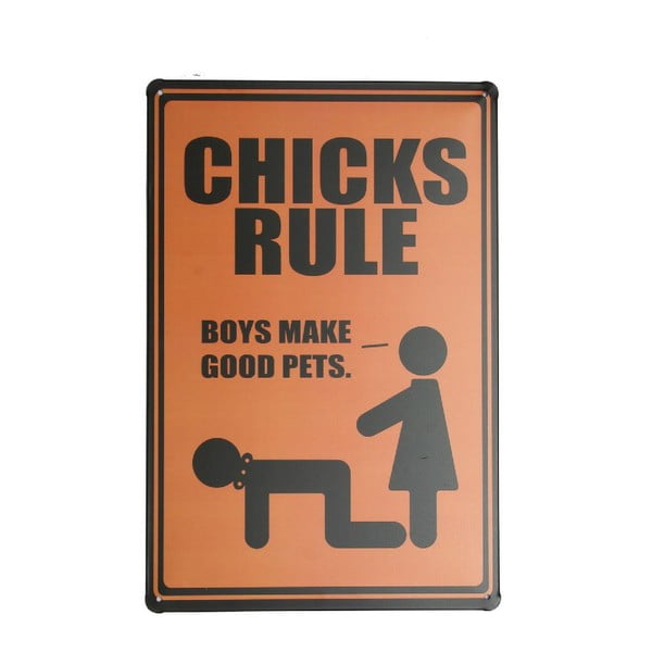 Tablica Chicks Rule, 20x30 cm