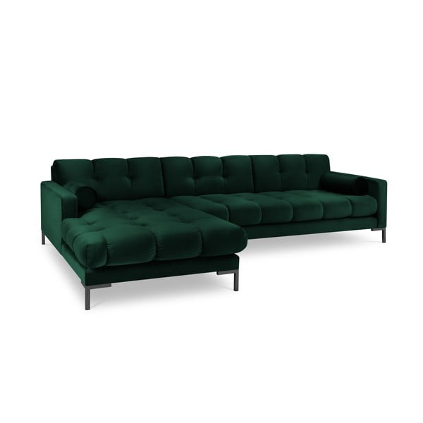 Ciemnozielony aksamitny narożnik Cosmopolitan Design Bali, lewostronny-image-2