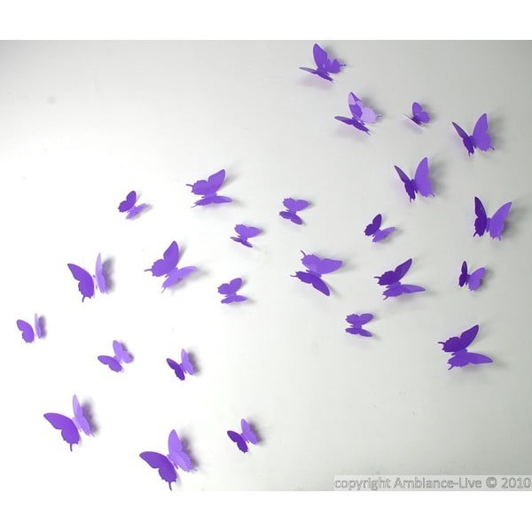 Zestaw 12 naklejek Ambiance Purple Butterflies-image-2