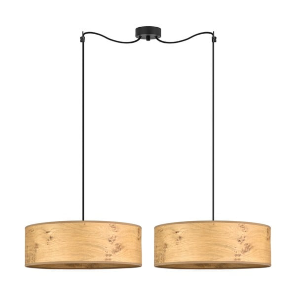 Beżowa podwójna lampa wisząca z drewnianego forniru Sotto Luce Ocho XL, ⌀ 45 cm