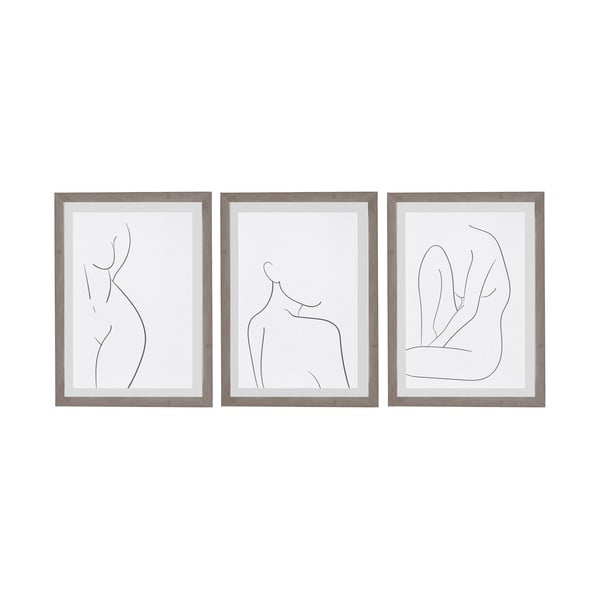 Zestaw 3 obrazów w ramie Surdic Body Studies, 30 x 40 cm