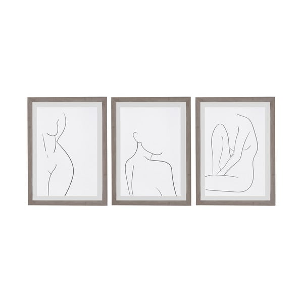 Zestaw 3 obrazów w ramie Surdic Body Studies, 30 x 40 cm