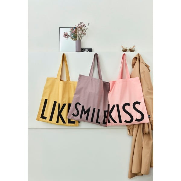 Żółta materiałowa torba Design Letters Like-image-1