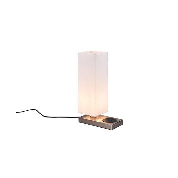 Lampa stołowa z ładowarką bezprzewodową w kolorze srebra (wys. 35 cm) Haley – Reality-image-2