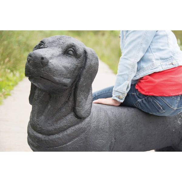 Czarna ławka ogrodowa Dachshund – Esschert Design-image-4