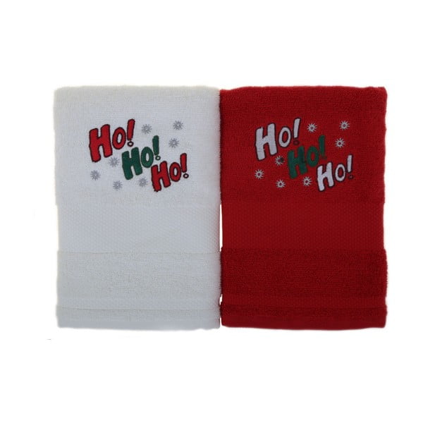 Zestaw 2 ręczników Ho Ho Red&White, 50x100 cm