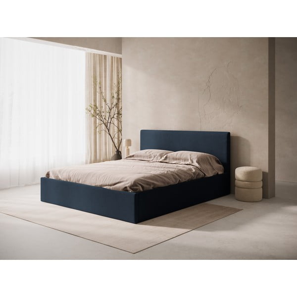 Ciemnoniebieski tapicerowany zagłówek 210,5x100 cm Remo – Micadoni -image-1