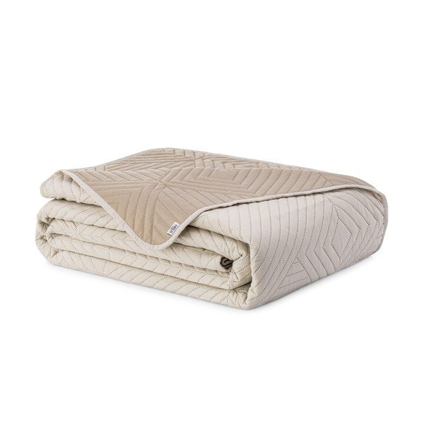Beżowa narzuta pikowana z mikrowłókna 220x240 cm Softa – Restilo