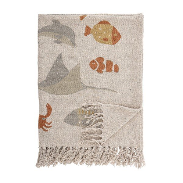 Beżowy bawełniany koc dziecięcy 100x80 cm Abaas − Bloomingville Mini-image-3