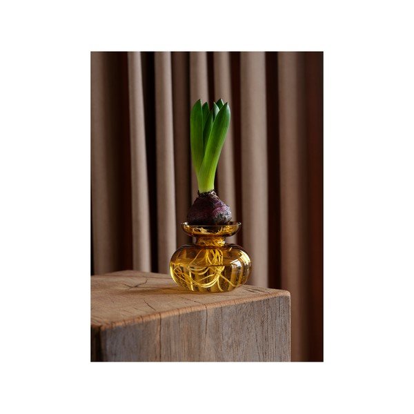 Szklany ręcznie wykonany wazon w kolorze ochry (wysokość 9 cm) Inu – Zone-image-3