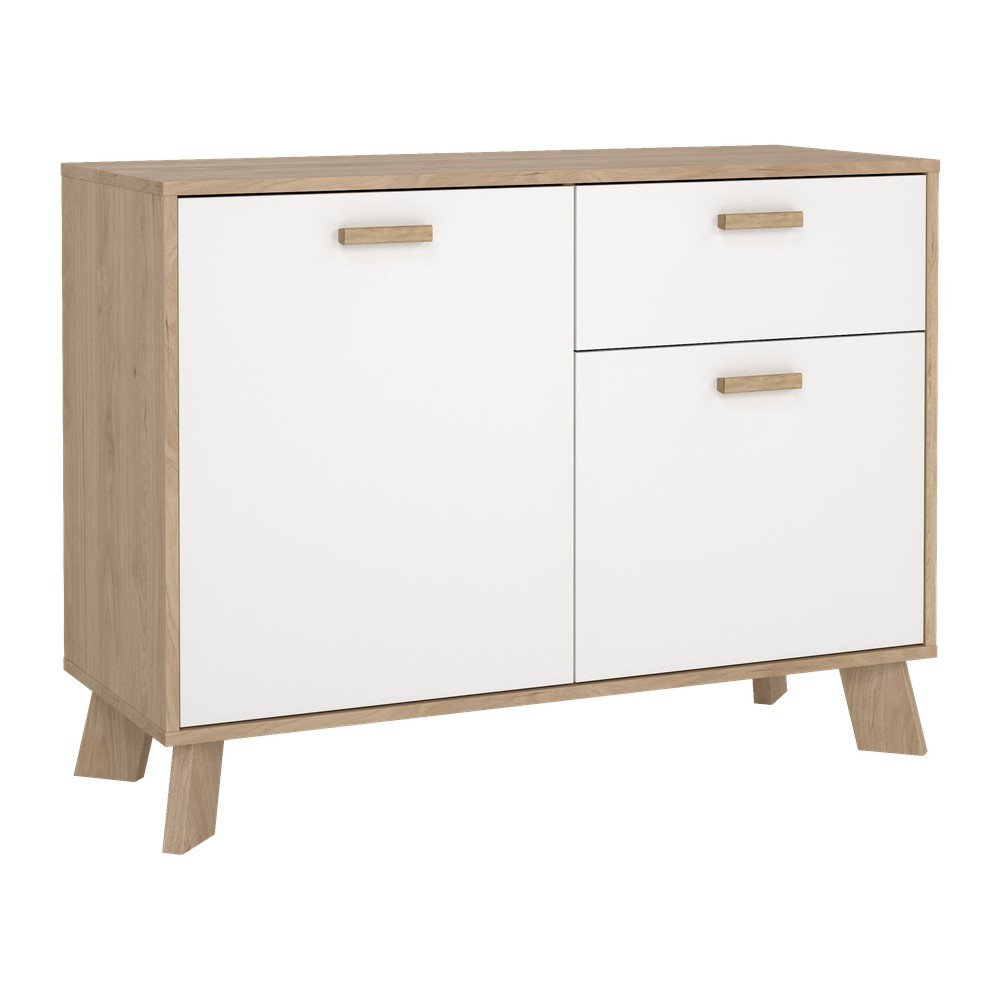 Biało-naturalna komoda w dekorze dębu 99x73x39 cm Ikast – Tvilum (zdjęcie 8)
