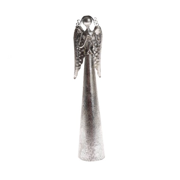 Metalowa dekoracja w kształcie modlącego się anioła Dakls, wys. 16,5 cm
