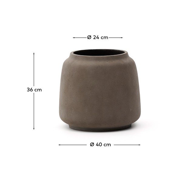 Betonowa osłonka na doniczkę ø 40 cm Lira – Kave Home-image-4