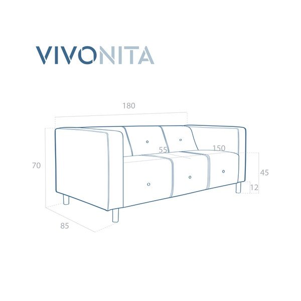 Ciemnoróżowa sofa Vivonita Milo, 180 cm-image-2