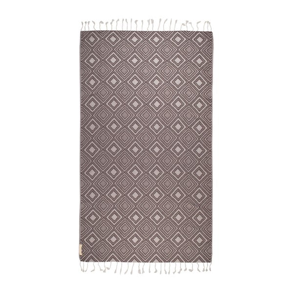 Brązowy ręcznik hammam Begonville Hanna, 180x95 cm