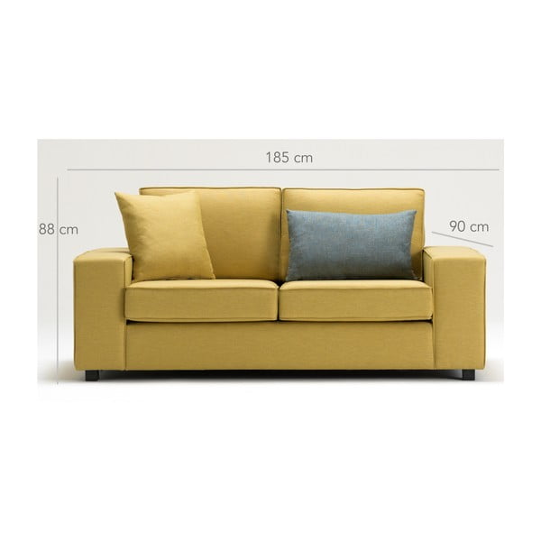 Żółta sofa 2-osobowa Balcab Home Doty-image-3