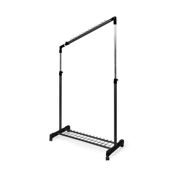 Czarny metalowy teleskopowy/na kółkach stojak na ubrania Under Stairs – Compactor-image-3