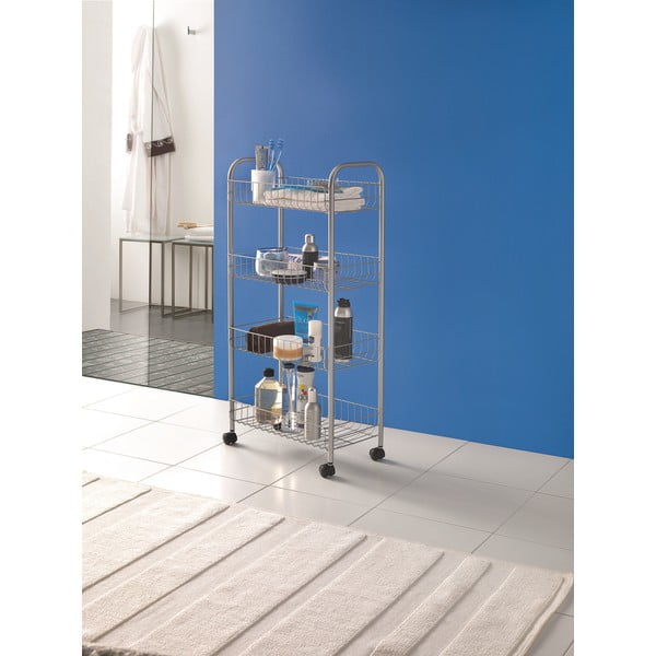 Metalowy regał w kolorze srebra na kółkach 41x84 cm Ascona – Metaltex-image-2