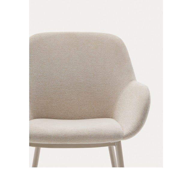 Kremowy tapicerowany fotel jadalniany Konna – Kave Home-image-1