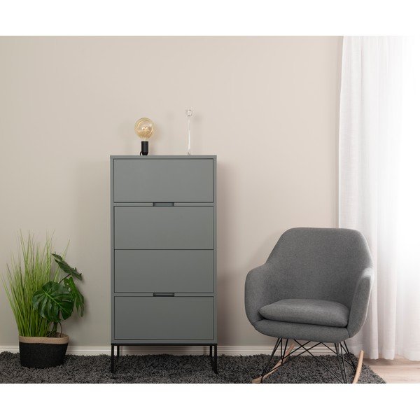 Szarozielona wysoka komoda 60x127 cm Lipp – Tenzo-image-1