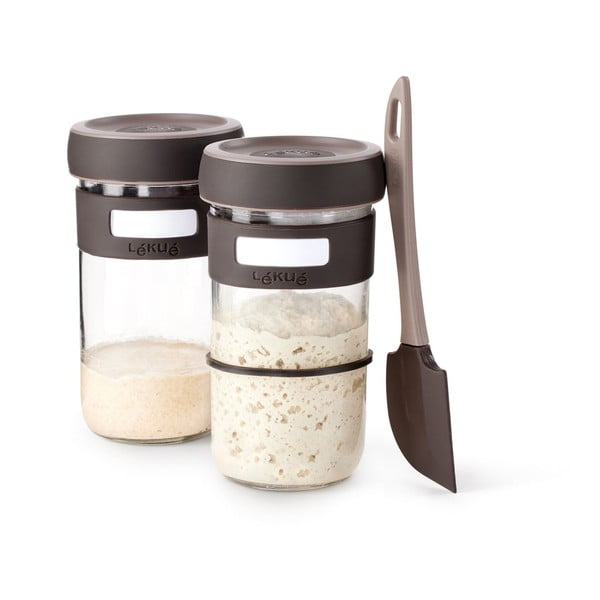 Zestaw do robienia zakwasu ze szpatułką 2 szt. 700 ml – Lékué