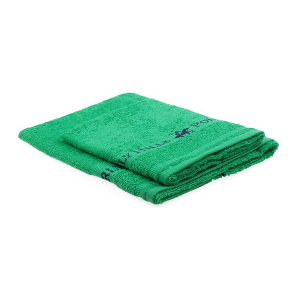 Zestaw 2 zielonych ręczników Beverly Hills Polo Club Tommy Yazi