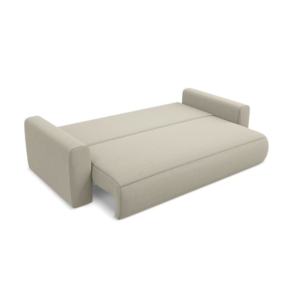 Beżowa aksamitna rozkładana/ze schowkiem sofa 238 cm Kapua – Makamii-image-3