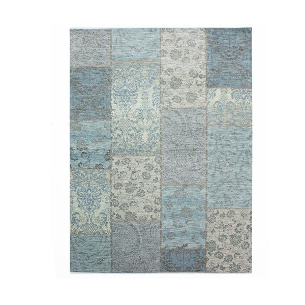 Szaroniebieski dywan Flair Rugs Patchwork Chenille Duck Egg, 120x170 cm
