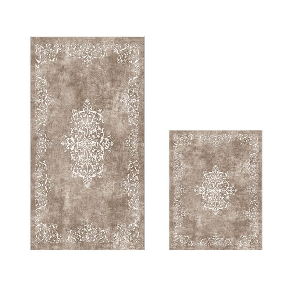 Brązowe dywaniki łazienkowe zestaw 2 szt. 60x100 cm – Foutastic
