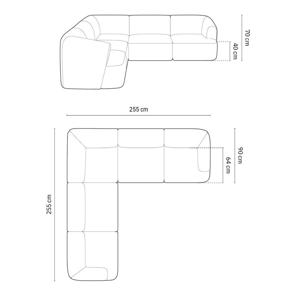 Jasnoszary sztruksowy narożnik Campi – Cosmopolitan Design (zdjęcie 6)