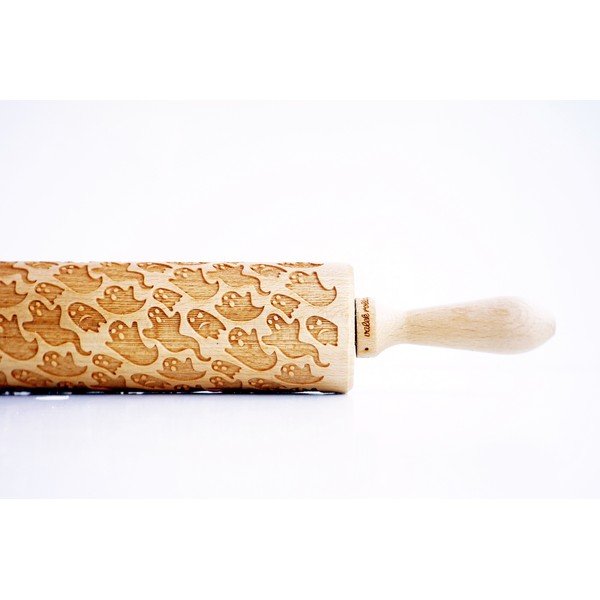 Drewniany grawerowany wałek do ciasta Valek Ghosts-image-1