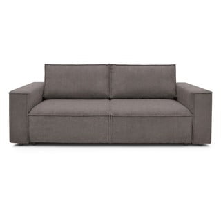 Ciemnobrązowa sztruksowa sofa rozkładana Bobochic Paris Nihad, 245 cm