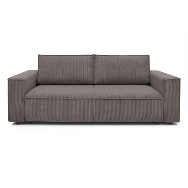 Ciemnobrązowa sztruksowa rozkładana sofa 245 cm Nihad – Bobochic Paris