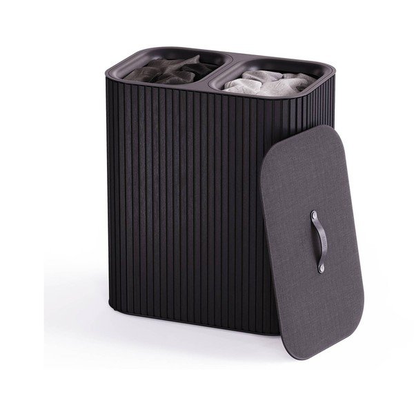 Czarny bambusowy kosz na pranie 2x45 l Tota Luxe – Joseph Joseph