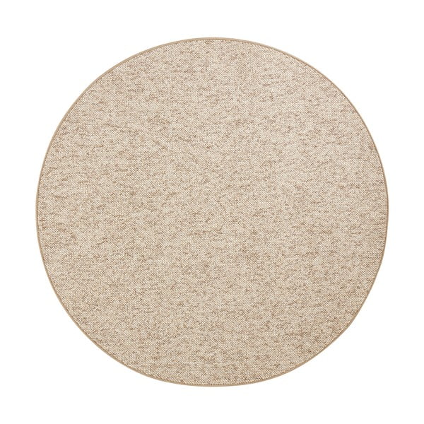 Jasnobrązowy okrągły dywan ø 200 cm Wolly – BT Carpet