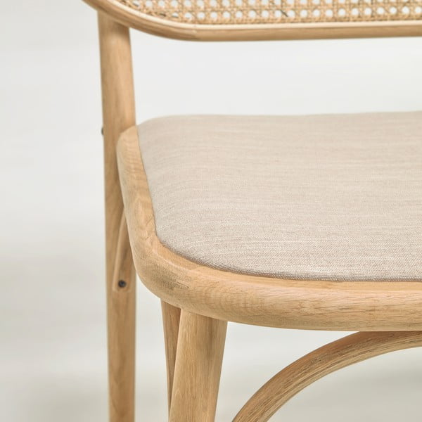 Beżowy fotel z plecionki trzcinowej Doriane – Kave Home-image-4