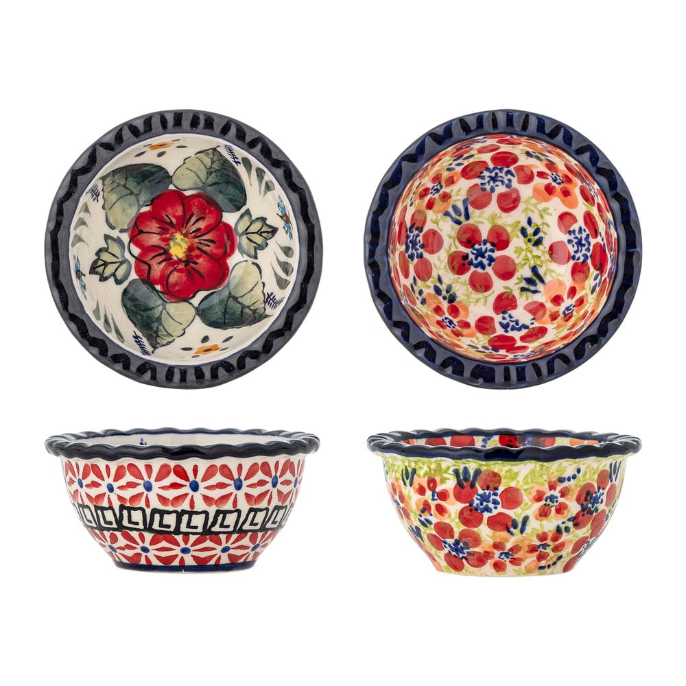 Czerwone kamionkowe miski do serwowania zestaw 2 szt. 95 ml Florist – Bloomingville (zdjęcie 5)